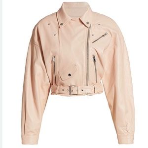 La Marque Collection Dylan Pink Leather Biker Jacket